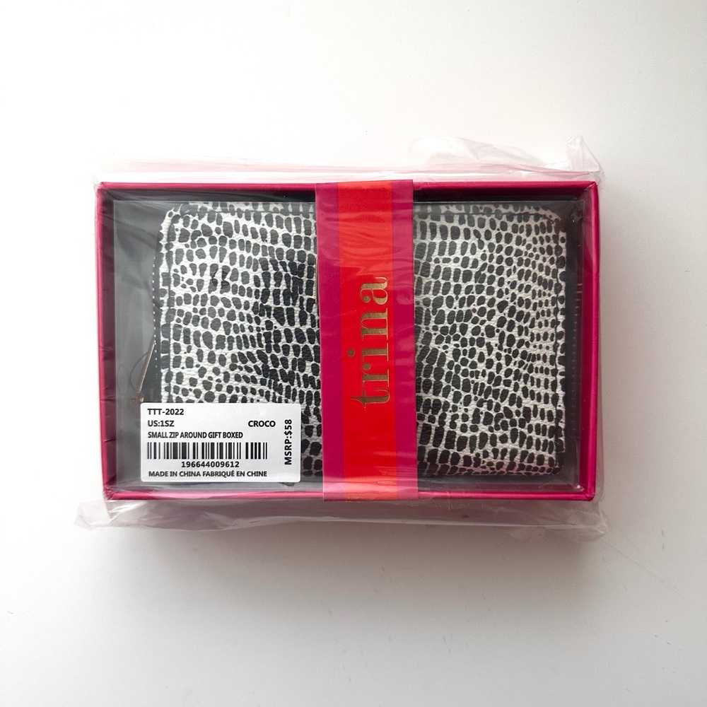 Trina Turk Small Zip Around Wallet Crocodile Print
